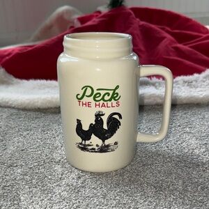 “Peck the Halls” Cream Christmas Vase Jug